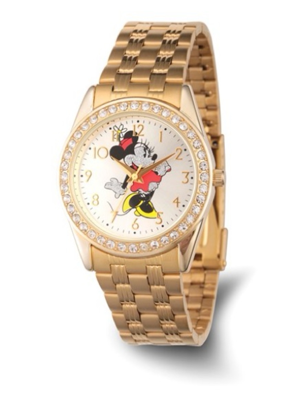 Disney Adult Size Minnie Mouse Crystal Gold-Tone Watch (XWA6726)